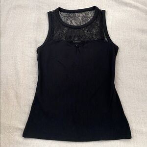 Express Black Floral Lace Detail Tank